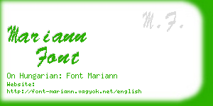 mariann font business card